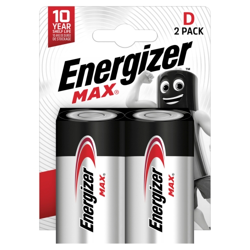 Energizer Max D Battery 2s pack shot