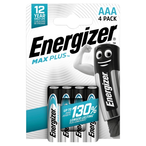 Energizer Max Plus Aaa 4s pack shot