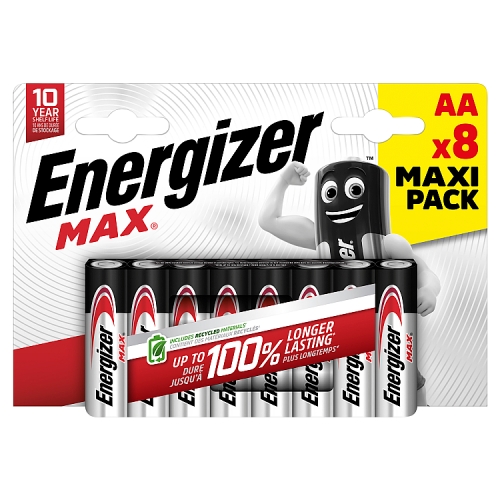 Energizer Max AA Battery 8s pack shot
