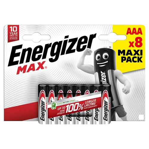 Energizer Max Aaa 8s pack shot