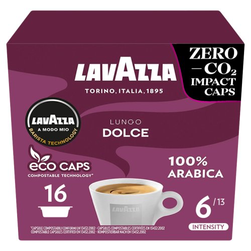 Lavazza Modo Mio Lungo Dolce Caps 128g pack shot