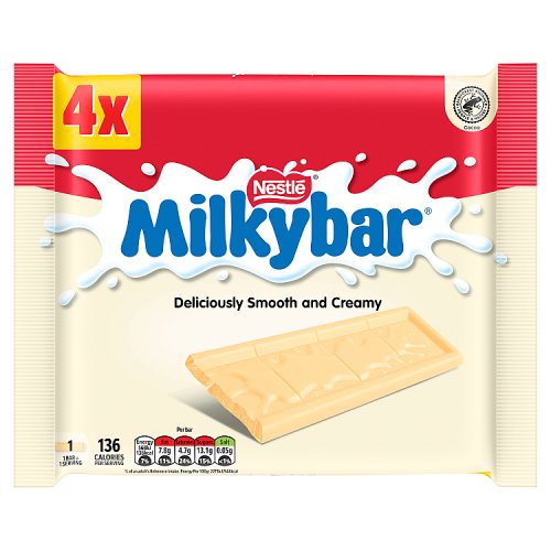 Milkybar Medium Bar 4pk (4 x 25g) pack shot