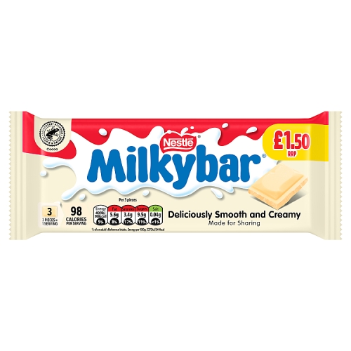 Milkybar White PM £1.50 90g pack shot