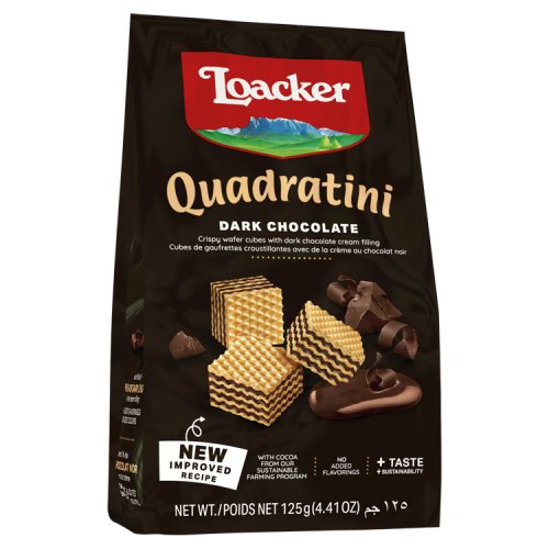 Loacker Dark Chocolate Quadratini 125g pack shot