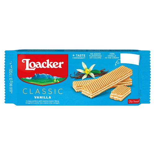 Loacker Vanilla Wafer 90g pack shot