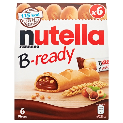 Nutella B-Ready 6pk (6 x 22g) pack shot
