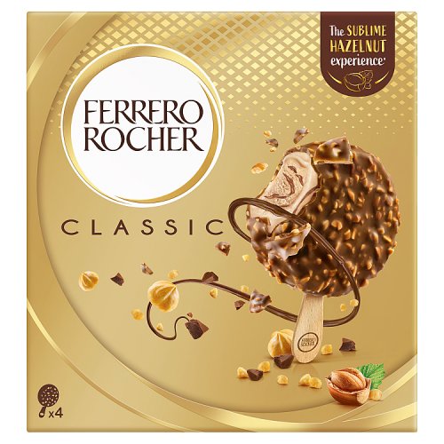 Ferrero Rocher Hazlenut Ice Cream 4pk pack shot