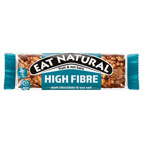 Eat Natural High Fibre Dark Chocolate & Sea Salt 40g pack shot