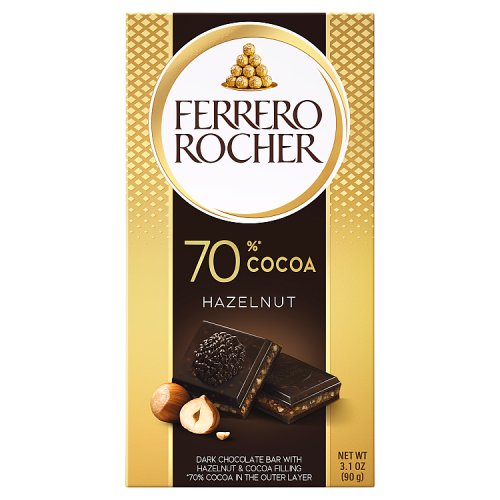 Fererro Rocher Tablets 70% Cocoa Hazelnut Tablet 90g pack shot