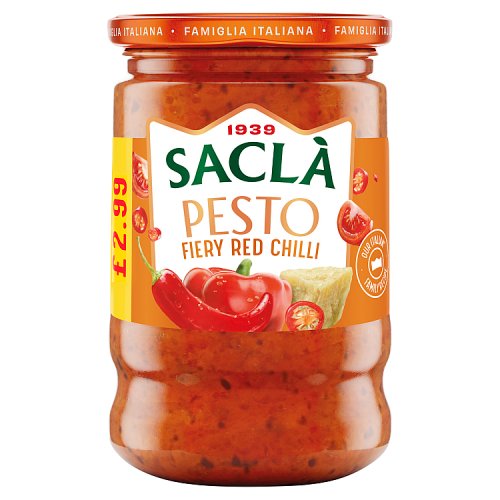 Sacla Chilli Pesto PM £2.99 190g pack shot