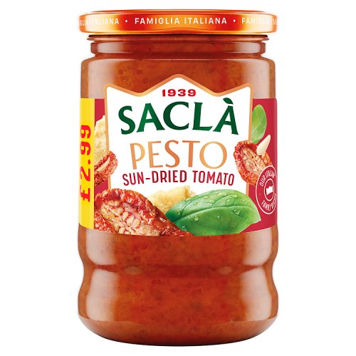 Sacla Tomato Pesto PM £2.99 190g pack shot