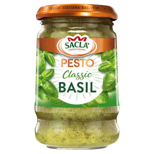 Sacla Classic Green Pesto 190g pack shot
