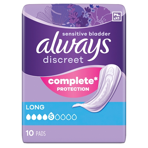 Always Discreet Long Pads 10s pack shot