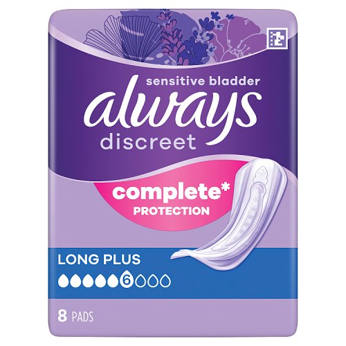 Always Discreet Sensitive Bladder And Incontinence 8pk (HS) pack shot