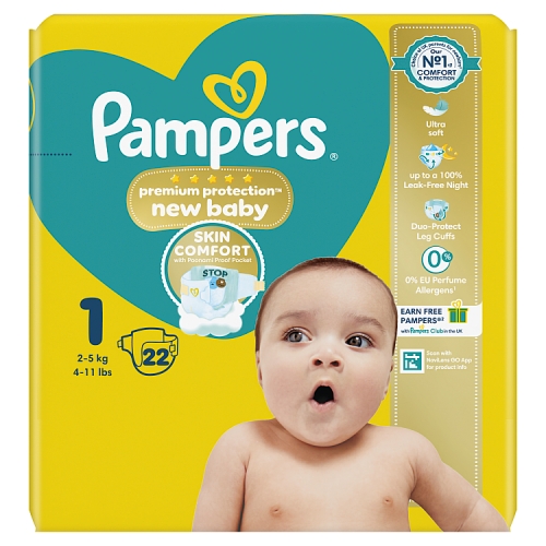 Pampers Newborn Carry Pack Size 1 22s pack shot