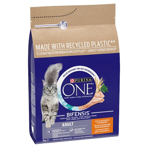 Purina ONE Adult Chicken & Whole Grains 3kg pack shot