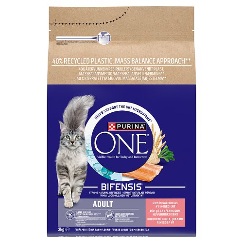 Purina ONE Adult Salmon & Wholegrain 3kg pack shot