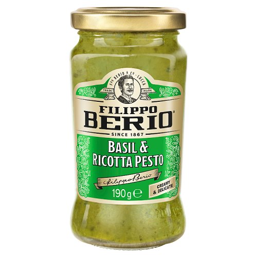 Filippo Berio Basil & Ricotta Pesto 190g pack shot
