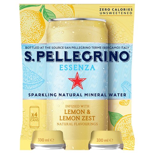 San Pellegrino Essenza Lemon & Lemon Zest 6pk (6 x 330ml) pack shot
