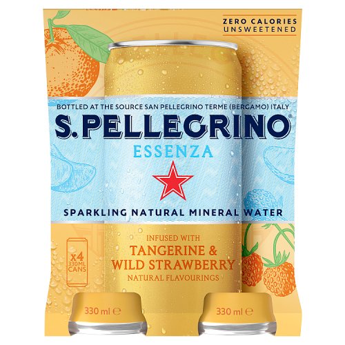 San Pellegrino Essenza Tangerine & Strawberry 6pk (6 x 330ml) pack shot