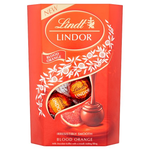 Lindt Lindor Cornet Chocolate Blood Orange 200g pack shot