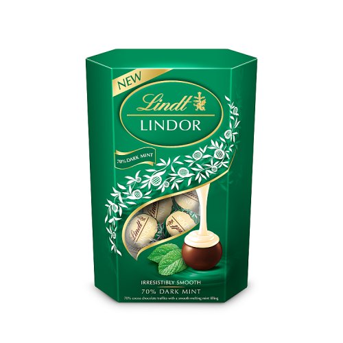 Lindt Lindor Cornet Dark Mint 200g pack shot