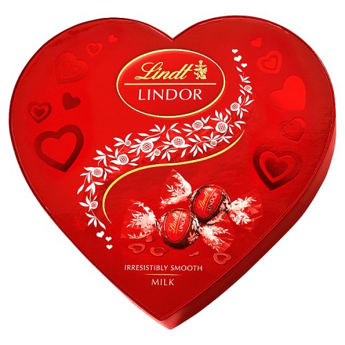 Lindt Lindor Chocolate Heart Milk Gift Box 200g pack shot