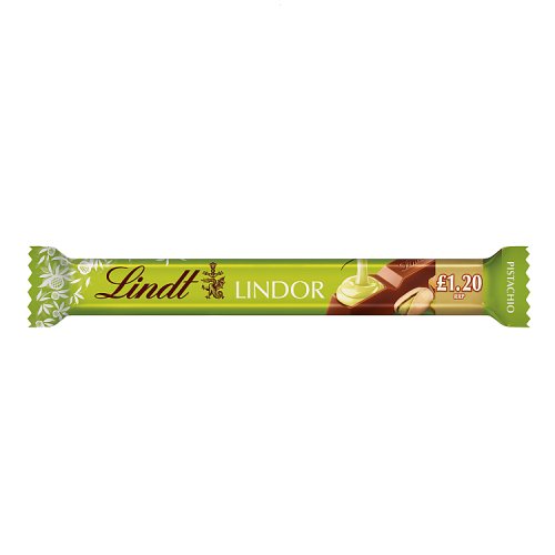 Lindor Pistachio Milk Chocolate Pistachio Treat Bar 38g PMP pack shot