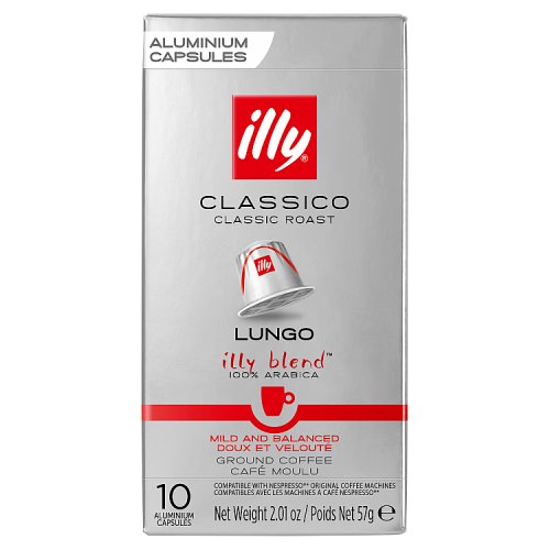 Illy Coffee Nespresso Lungo Classico Coffee Pods 10s pack shot
