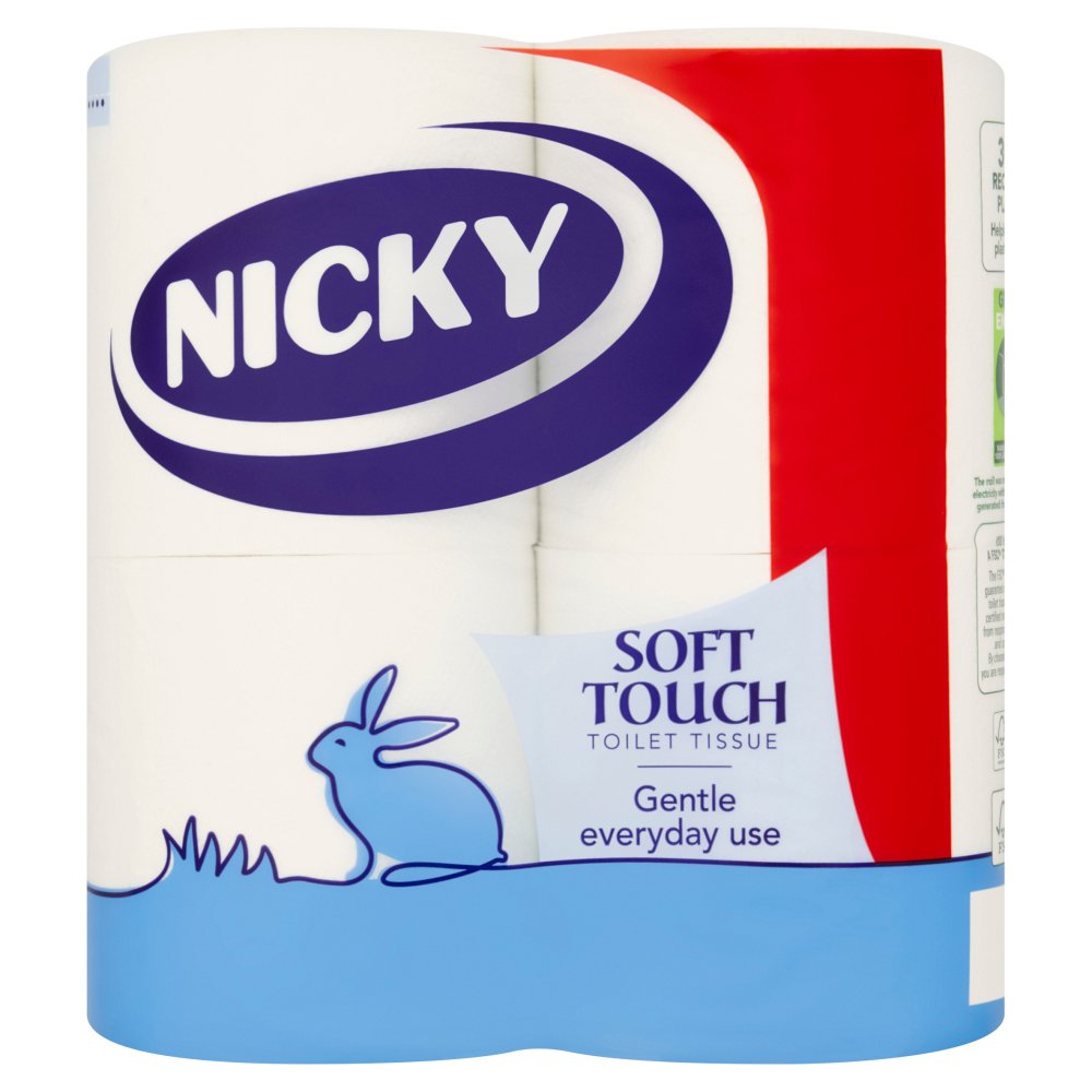 Nicky Soft Touch Roll 4s (4 x 190 Sheets) PMP pack shot