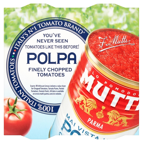 Mutti Finely Chopped Tomatoes 4pk (4 x 400g) pack shot