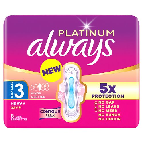 Always Platimun Pads Heavy Day 8s pack shot