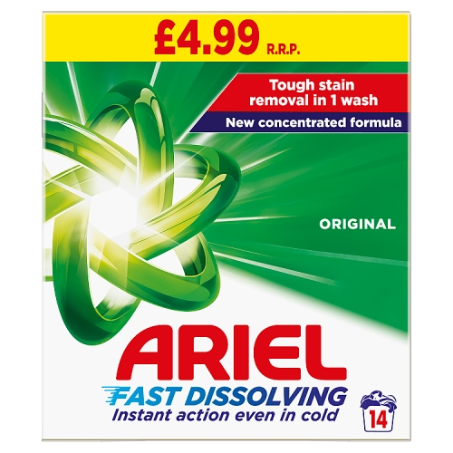 Ariel Powder Original 14w PM £4.99 700g pack shot
