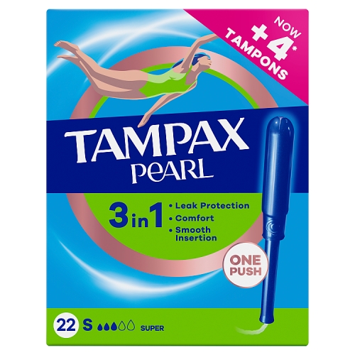 Tampax Pearl Tampons Super 22s pack shot