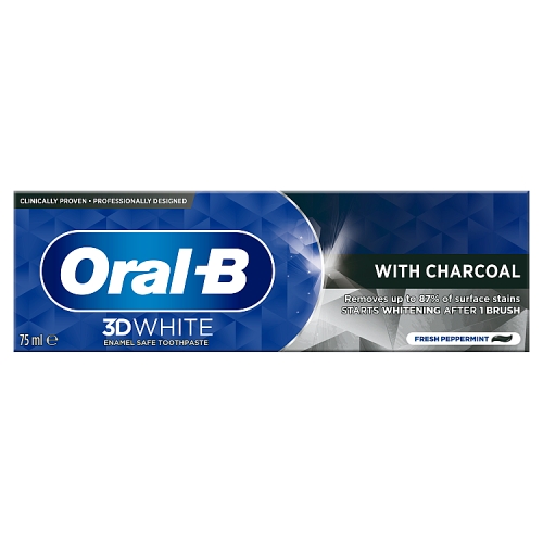 Oral B 3D White Charcoal Toothpaste 75ml pack shot
