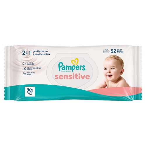 Pampers Sensitive Baby Wipes 52s pack shot