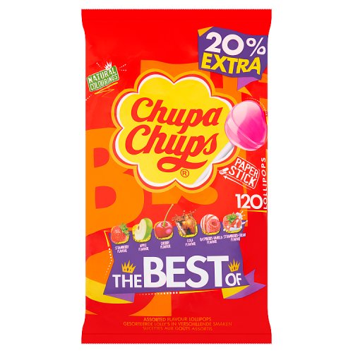 Chupa Chups Refill Bag Variety 20% Free 120s 1.44kg pack shot