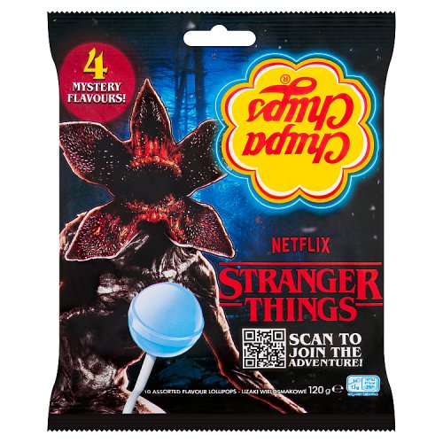 Chupa Chups Stranger Things Lollipops USD 10s 120g pack shot
