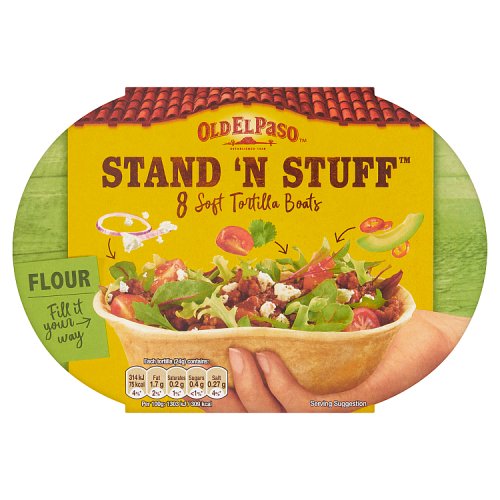 Old El Paso Stand Stuff 8 Soft Tortillas Boats Flour 193g pack shot