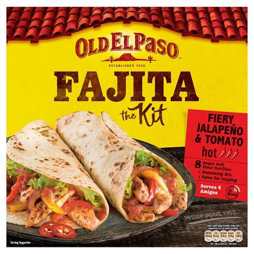 Old El Paso Hot & Spicy Fajita Kit 500g pack shot