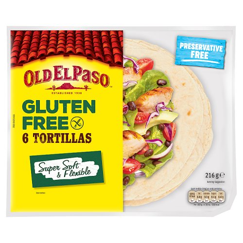 Old El Paso Gluten Free Regular Original Tortillas 216g pack shot