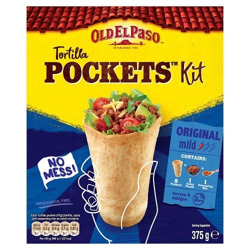 Old El Paso Tortilla Pocket Kit 375ml pack shot