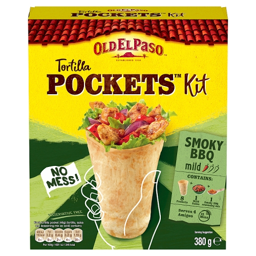 Old El Paso BBQ Tortilla Pocket 380g pack shot