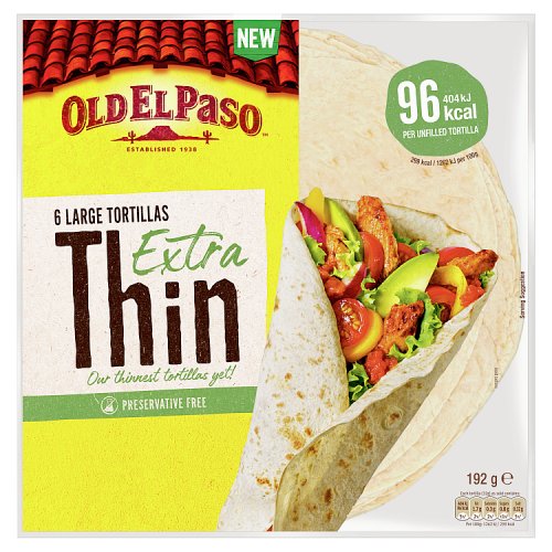 Old El Paso Thin Tortillas 192g pack shot