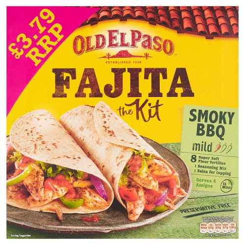 Old El Paso BBQ Fajita Kit PM £3.79 500g pack shot