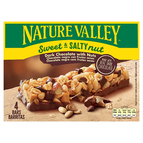 Nature Valley Sweet & Salty Chocolate & Nut 4pk (4 x 30g) PMP pack shot