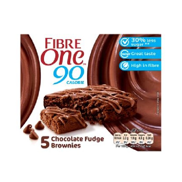 Fibre One Choc Fudge Brownies Low Sugar (5 x 24g) pack shot