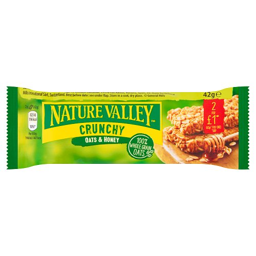 Nature Valley Crunch Oat & Honey PM 2 for £1 42g pack shot