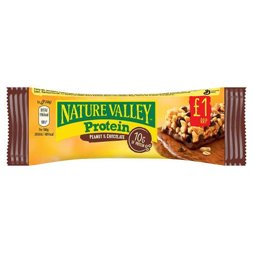 Nature Valley Protein Peanut & Chocolate PM £1 40g pack shot