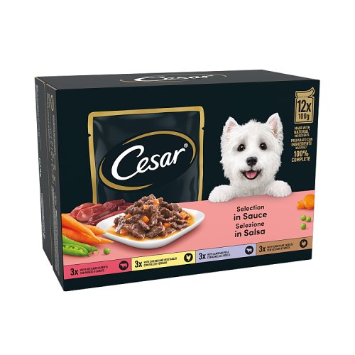 Cesar Deliciously Fresh Dog Pouches Favourites (12 x 100g) pack shot